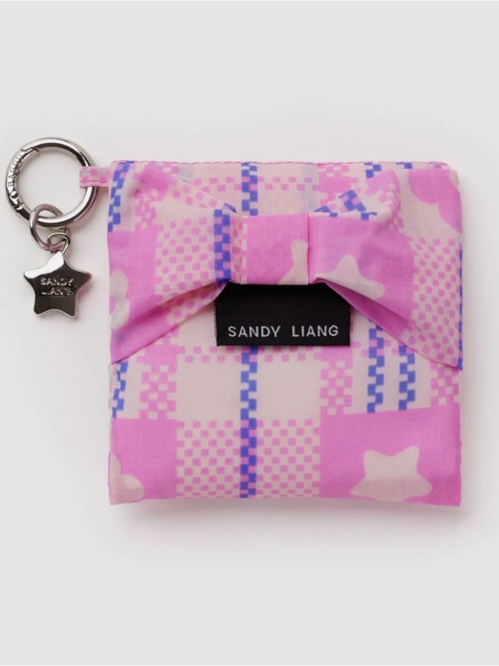 Baggu x Sandy Liang Baby Bow Baggu in Market Plaid Pink